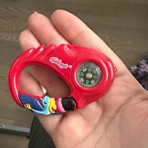 Kellogg's Red Toucan Sam Compass Keychain, Vintage Collectable